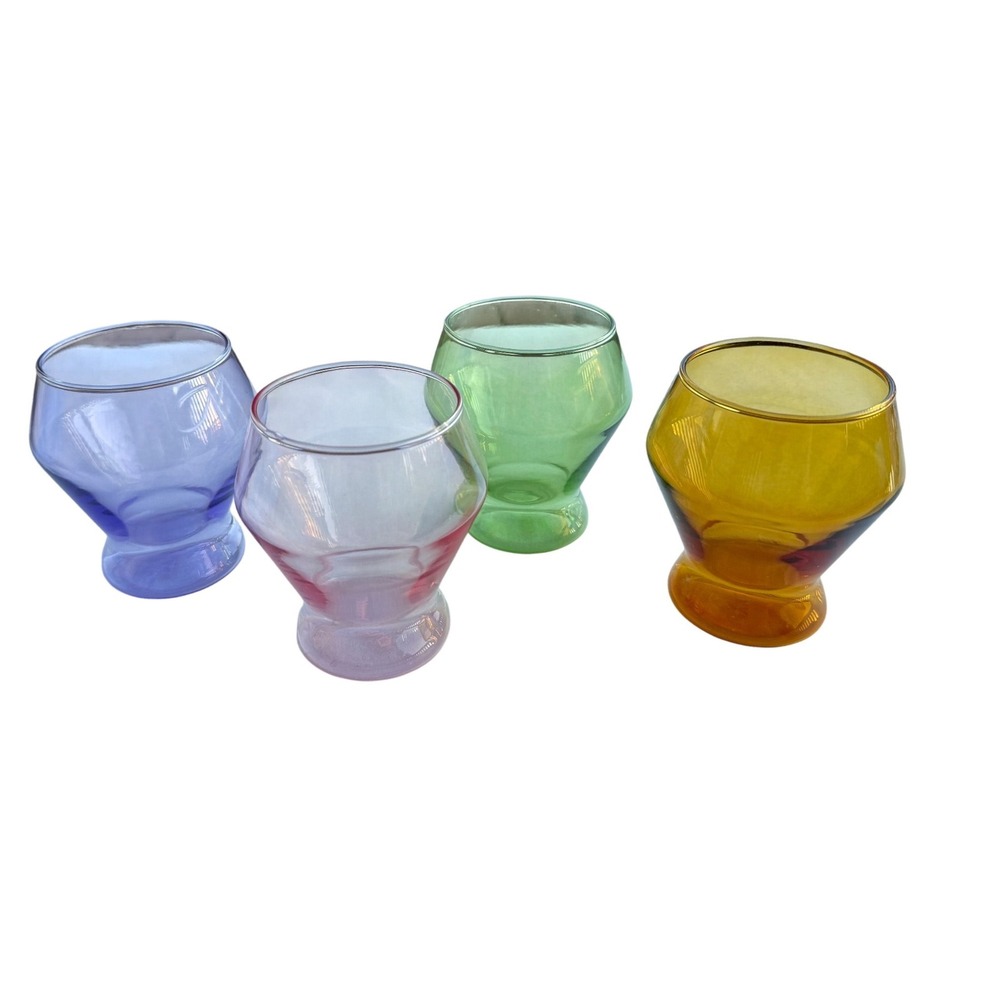 Yield Millennium Tumbler Set Borosilicate Glass Cup Set of 4 Multicolor 10 Oz
